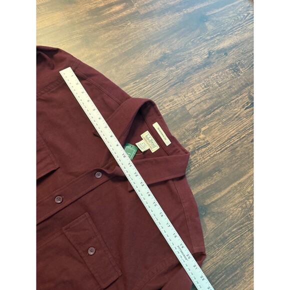 LL Bean Mens Deep Wine Chamois Traditional Fit button Down Shirt Sz XL Tall - Picture 4 of 11